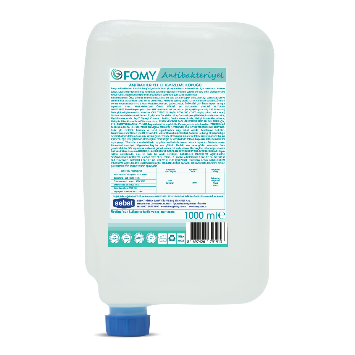 FOMY Antibakteriyel El Temizleme Köpüğü 1000 ml